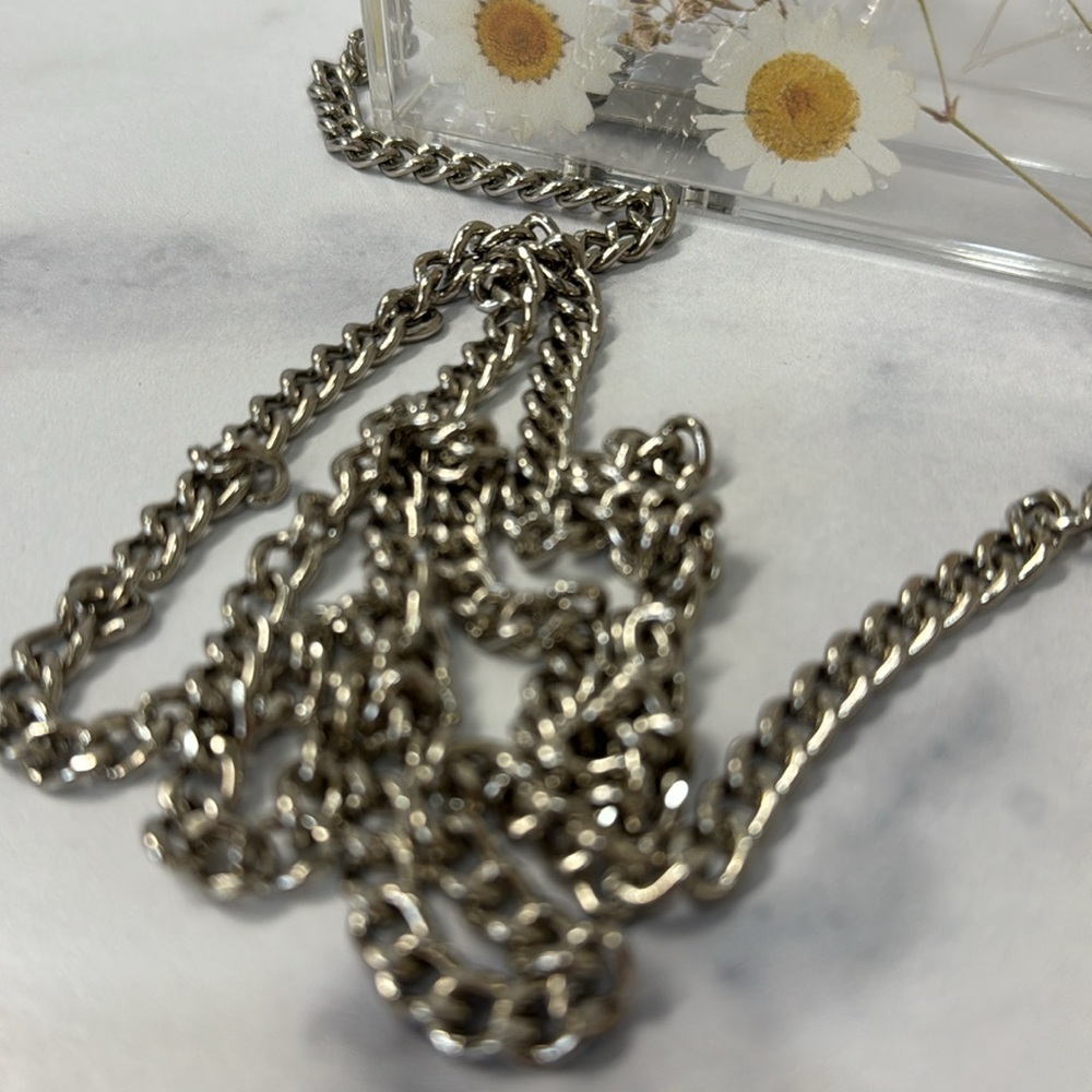 Daisies acrylic transparent lucite box clutch with silver chain strap🌼 - Picture 13 of 15